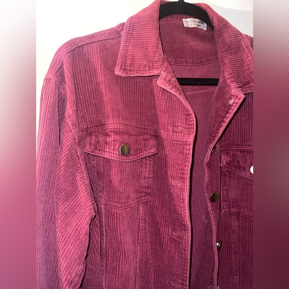 Burgundy Corduroy Distressed size Large jacket. - Picture 3 of 4